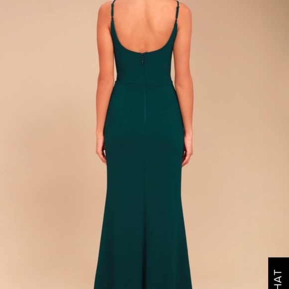 *hemmed* Lulus Infinite Glory Maxi Dress in forest green or dark emerald - Picture 2 of 5